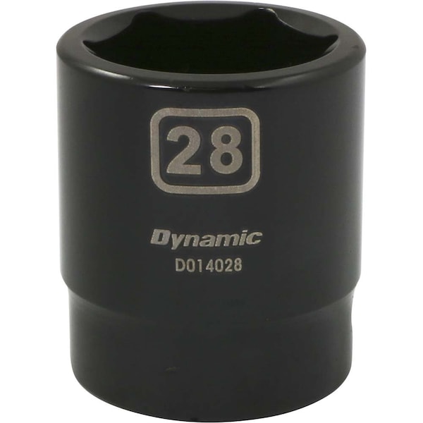 1/2" Drive Standard Socket, Black Phosphate, Tools 1/2" Drive 6 Point Metric, 28mm Standard Length